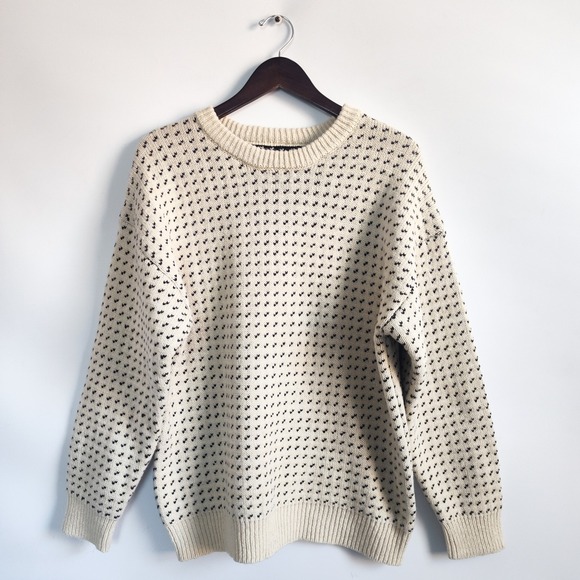 B:MING by BEAMS Other - B'ming Beams Sweater Medium Wool Blend Birds Eye Knit‎ Crewneck Cream Pullover